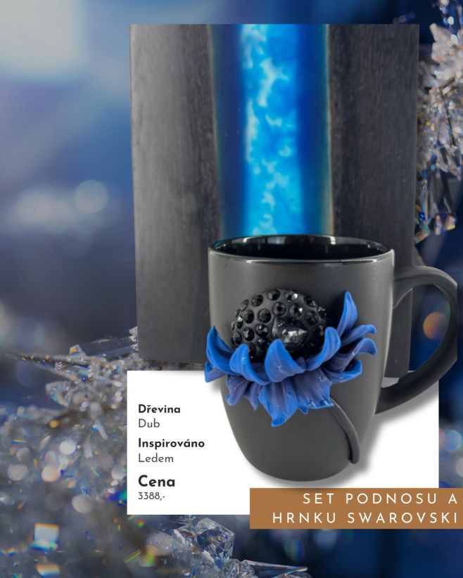 Černá a modrá, dub a kamínky Swarovski 💎 Luxusní sada, kterou objednáte na našem e-shopu 💎 skvěle také jako dárek!...