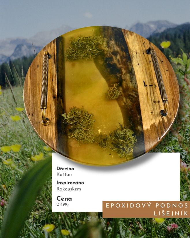 Epoxidový podnos s lišejníkem až z Rakouska 💪🏔️ Objednáte na našem e-shopu : odkaz na profile (...